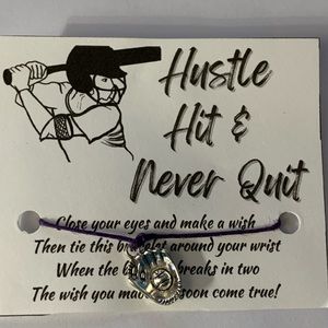 Handmade Softball Glove Purple Hemp Cord Wishing Bracelet Brand New